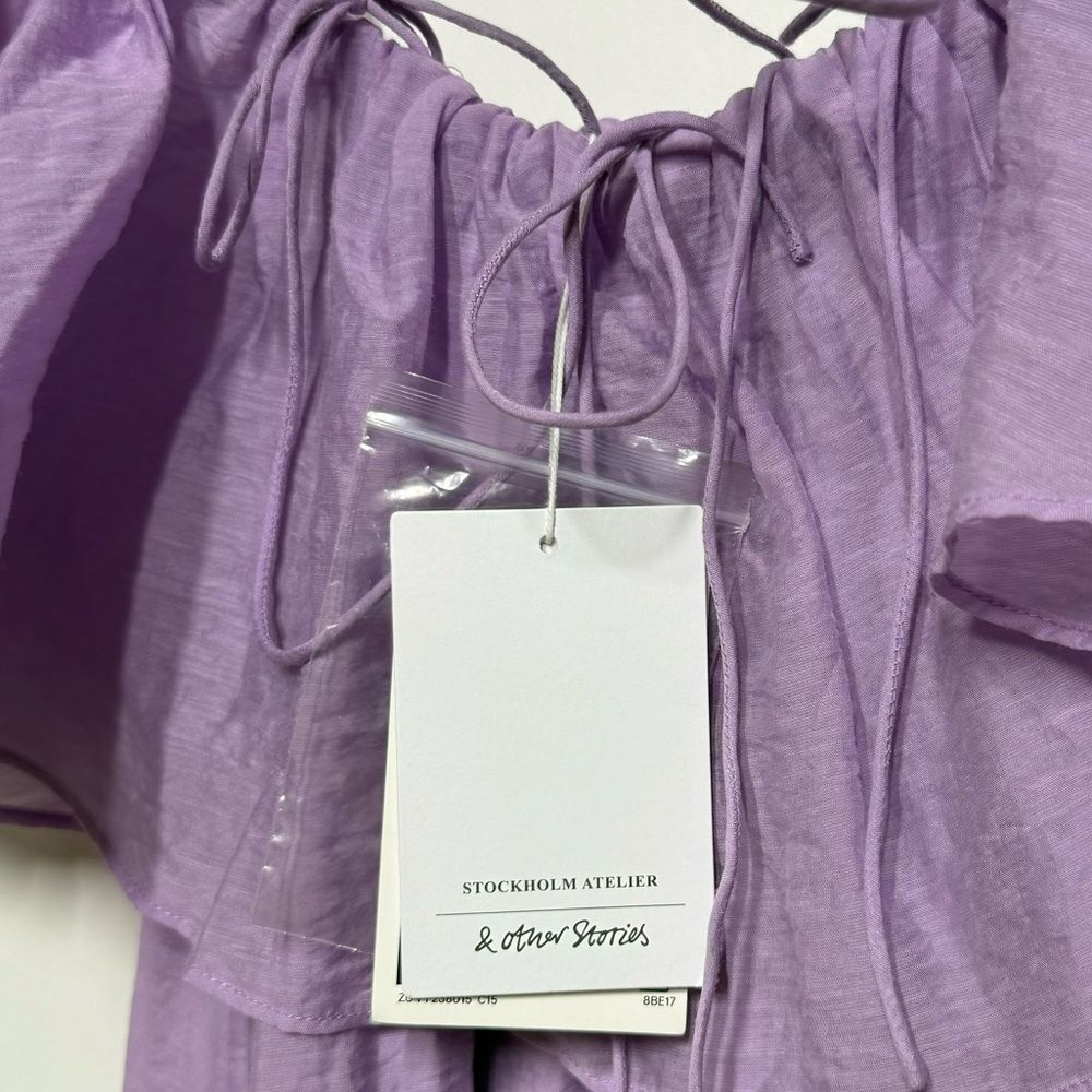& OTHER STORIES Frill Maxi Dress in Purple 4 NWT - Picture 7 of 15